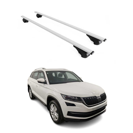 Dachträger Grundtäger für Skoda Kodiaq 2016-2024 75kg Metall Silber 2 tlg