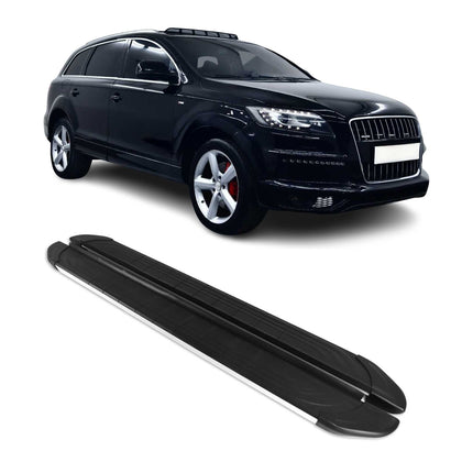 Trittbretter Seitenschweller für Audi Q7 4LB 2006-2015 Alu Schwarz Silber 2x