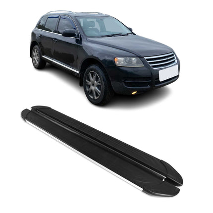 Trittbretter Seitenschweller für VW Touareg 2010-2018 Aluminium Schwarz Silber