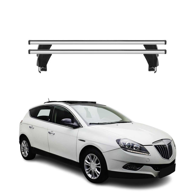 Menabo Dachträger Grundtäger für Lancia Delta 2008-2014 50kg Alu Silber 2 tlg