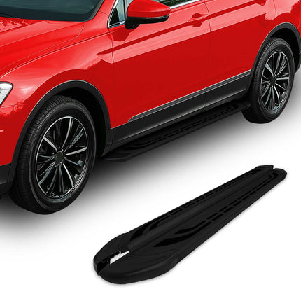 Trittbretter Seitenschweller für Peugeot Expert 2007-2016 L2 Langer Alu Schwarz