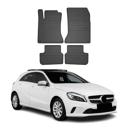 OMAC Gummi Fußmatten für Mercedes A Klasse W176 2012-2018 Automatten Schwarz 4x