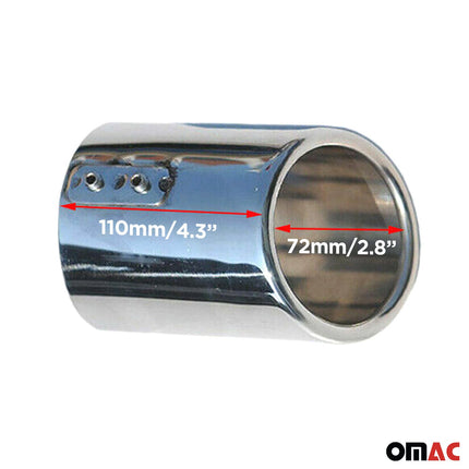 Auspuffblende Endrohr für Skoda Fabia 1999-2026 Edelstahl Chrom 72mm 2tlg