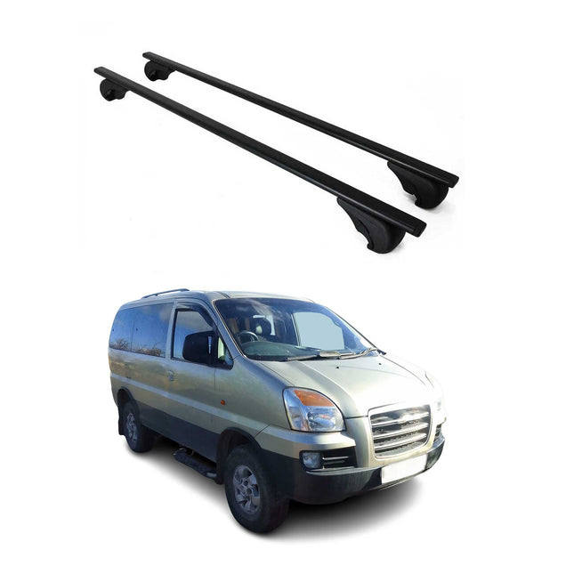 Dachträger Gepäckträger für Hyundai H-1 Starex 1997-2007 Metall Schwarz 2x