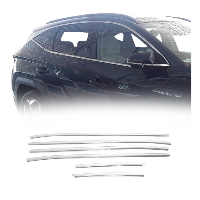 Fensterleisten Zierleisten für Hyundai Tucson NX4 2022-2026 Edelstahl Chrom 6tlg