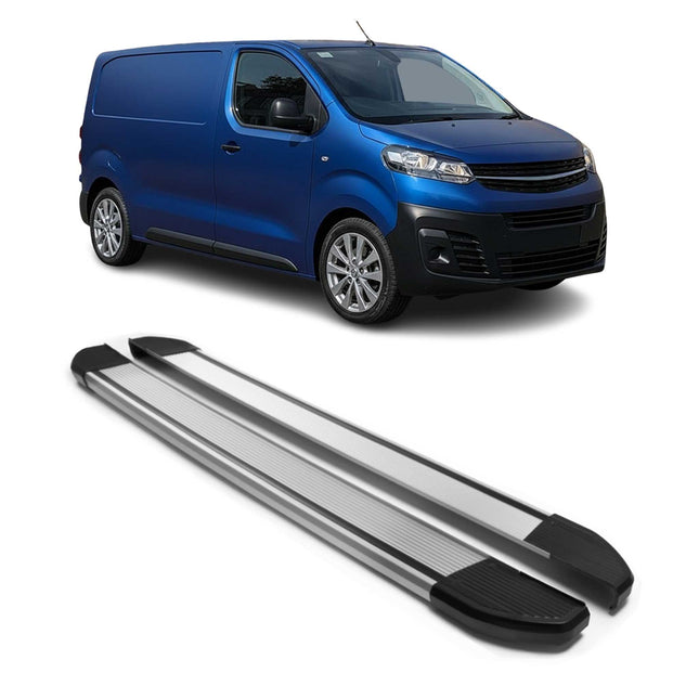 Alu Seitenschweller Trittbretter für Opel Vivaro C 2019-2026 L2/L3 Langer Silber