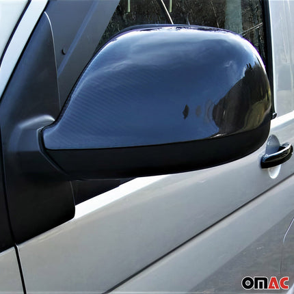 Spiegelkappen Spiegelabdeckung für VW Transporter T5 2010-15 Echt Carbon Schwarz