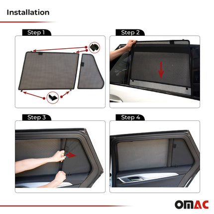 Sonnenschutz Seitenfenster für BMW 5er E60 M5 Limo 2003-2010 Heckscheibe 2tlg