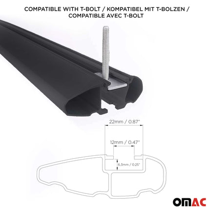 Dachträger Grundtäger für Audi Q5 mk2 2017-2025 75kg Aluminium Schwarz 2 tlg