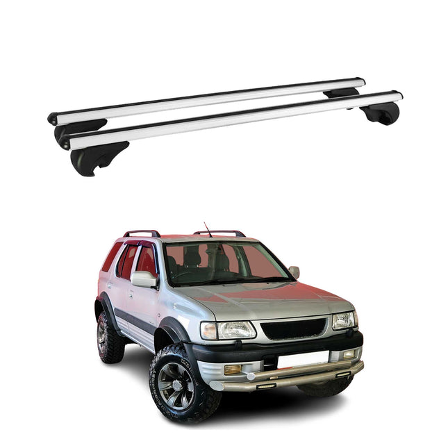 Dachträger Grundtäger für Opel Frontera B 1998-2004 75kg Aluminium Silber 2 tlg