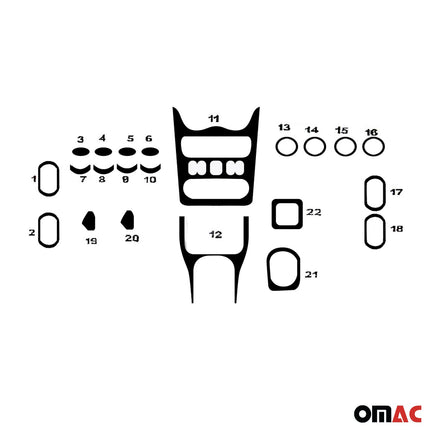 Innenraum Dekor Cockpit für Dacia Sandero 2008-2011 Aluminium Optik 22tlg