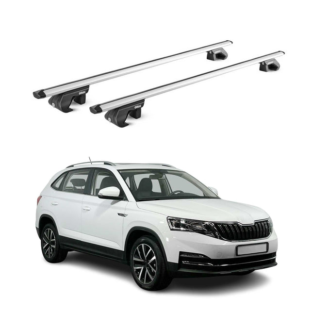 Dachträger Grundtäger für Skoda Kamiq 2019-2026 90kg Aluminium Silber 2 tlg ABE