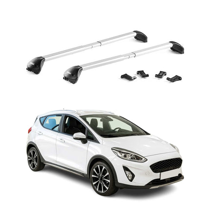 Dachträger Grundtäger für Ford Fiesta VII Active 2018-2023 100kg Alu Grau 2x ABE