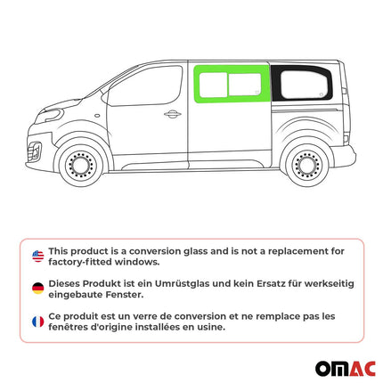 Schiebefenster Seitenfenster für Citroen Jumpy 2016-2026 Schwarz Links L2 L3