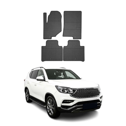OMAC Gummi Fußmatten für Ssangyong Rexton 2017-2026 Automatten Gummi Schwarz 4x