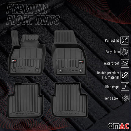 OMAC Gummi Fußmatten für Skoda Kamiq 2019-2026 Premium TPE Automatten Schwarz 4x