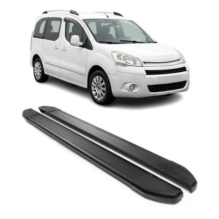 Alu Seitenschweller Trittbretter für Citroen Berlingo L1 2008-2018 2x Schwarz