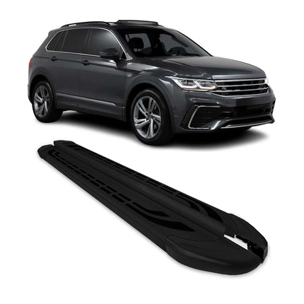 Trittbretter Seitenschweller Seitenbretter für VW Tiguan II 2016-23 Alu Schwarz