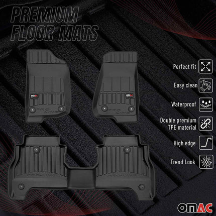 OMAC Gummi Fußmatten für Jeep Gladiator Pick-up 2020-2026 Premium TPE Schwarz 3x