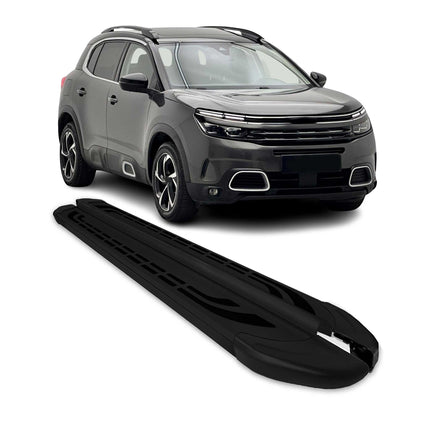 Trittbretter Seitenschweller für Citroen C5 Aircross 2018-2025 Schwarz Alu