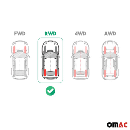 OMAC Gummimatten Fußmatten für Chrysler 300C 2012-2024 RWD Automatten Schwarz 4x