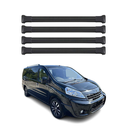 Dachträger Gepäckträger für Peugeot Expert 2007-2016 Relingträger Alu Schwarz 4x