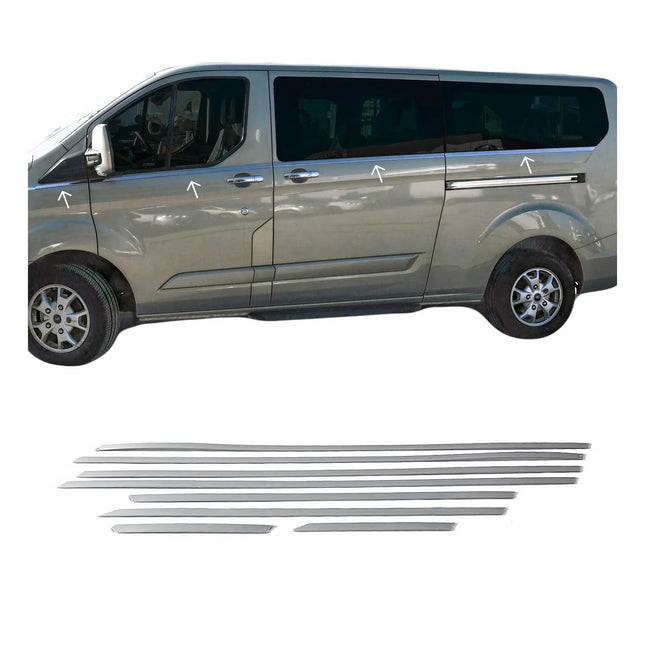 Fensterleisten Zierleisten für Ford Tourneo Custom V362 2013-2023 Chrom 8x