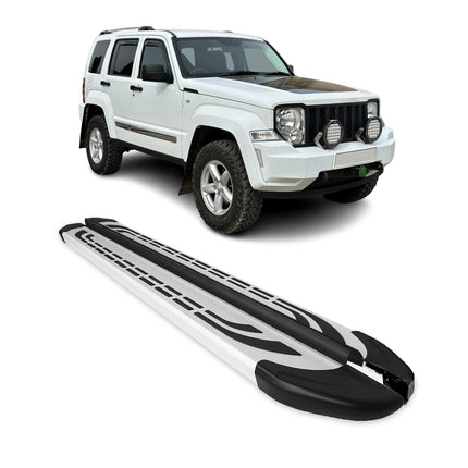 Trittbretter Seitenschweller Seitenbretter für Jeep Cherokee 2008-2012 Alu Grau