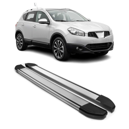 Alu Seitenschweller Trittbretter für Nissan Qashqai +2 NJ10 2008-2013 Silber 2x