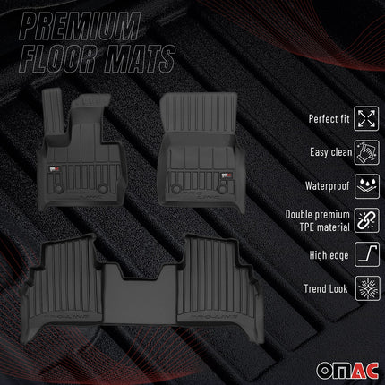 Fußmatten Gummimatten für Mercedes G-Klasse W464 2022-2026 Premium Schwarz 3x