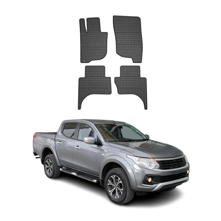 OMAC Gummi Fußmatten für Fiat Fullback Double Cab 2015-2019 Automatte Schwarz 4x