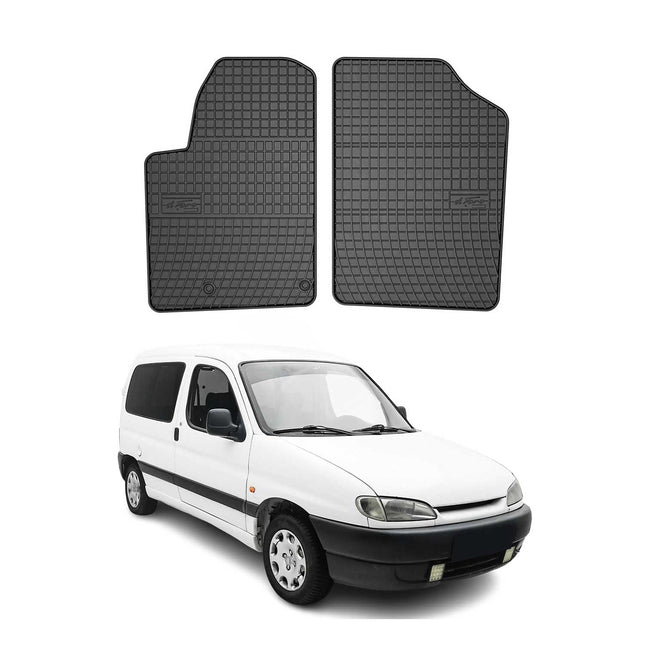 OMAC Gummi Fußmatten für Peugeot Partner Furgon 1999-2010 Automatten Schwarz 2x