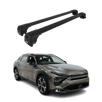 Dachträger Gepäckträger für Citroen C5 X 2022-2026 Schwarz Aluminium 2tlg