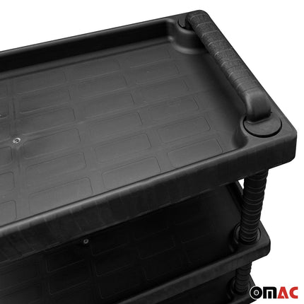Rollwagen 3 Etagen Rollen Trolley Werkstattwagen Montagewagen Schwarz 40 kg
