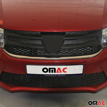 Kühlergrill Leisten Grillleisten für Dacia Sandero 2012-17 Unten Edelstahl Chrom
