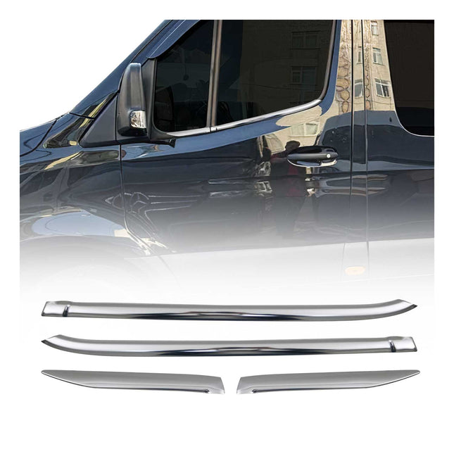 Fensterleisten Zierleisten für Mercedes Sprinter 907 910 2018-2026 Chrom 4tlg