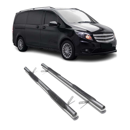 Trittbretter Seitenschweller für Mercedes Vito W447 2014-2026 L1/L2 Stahl 2 tlg