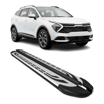 Trittbretter Seitenschweller Seitenbretter für Kia Sportage 2023-26 Schwarz Alu