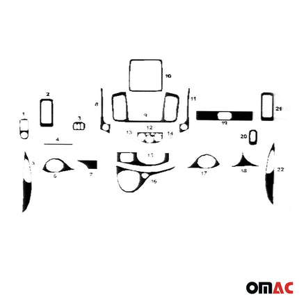 Innenraum Dekor Cockpit für Opel Vivaro A 2010-2014 FL Carbon Optik 22tlg
