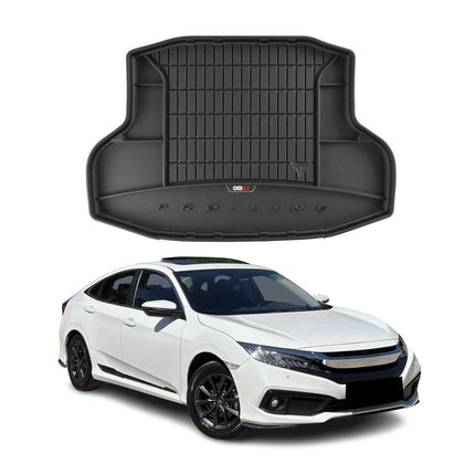 OMAC Gummi Kofferraumwanne für Honda Civic X Stufenheck 2017-2021 Schwarz TPE