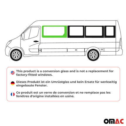 Seitenfenster Sicherheitsglas für Opel Movano 2010–2021 Links L2 L3 L4 H2