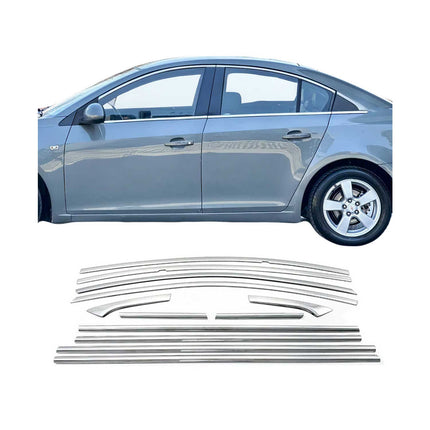 Fensterleisten Zierleisten für Chevrolet Cruze 2009-2016 Edelstahl Chrom 12tlg