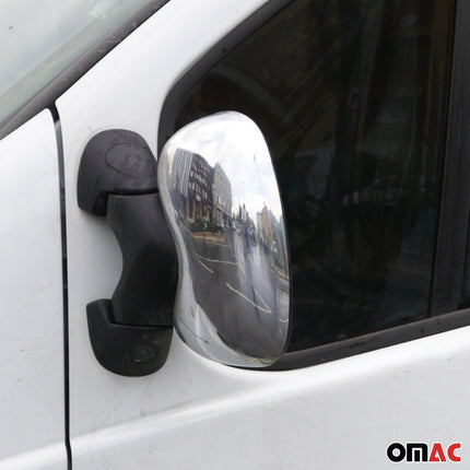 Spiegelkappen Spiegelabdeckung für Opel Vivaro A 2001-2014 Edelstahl Silber 2tlg