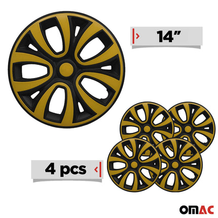 4x Radblenden Radzierblenden Radkappen für 14" Zoll Stahlfelgen Gelb Schwarz