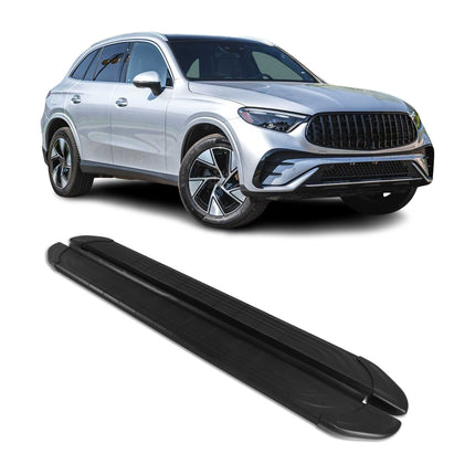 Seitenschweller Trittbretter für Mercedes GLC X254 2022-2026 Schwarz Alu 2 tlg