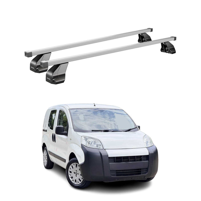 Menabo Dachträger Grundtäger für Citroen Nemo 2008-2017 75kg Stahl Silber 2 tlg
