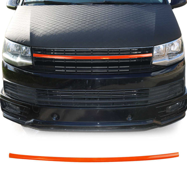 Kühlergrill Grillleiste für VW T6 Transporter 2015-19 Edelstahl Orange ohne logo