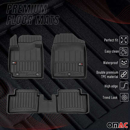 OMAC Gummi Fußmatten für Kia Picanto 2011-2017 Premium TPE Automatten Schwarz 3x