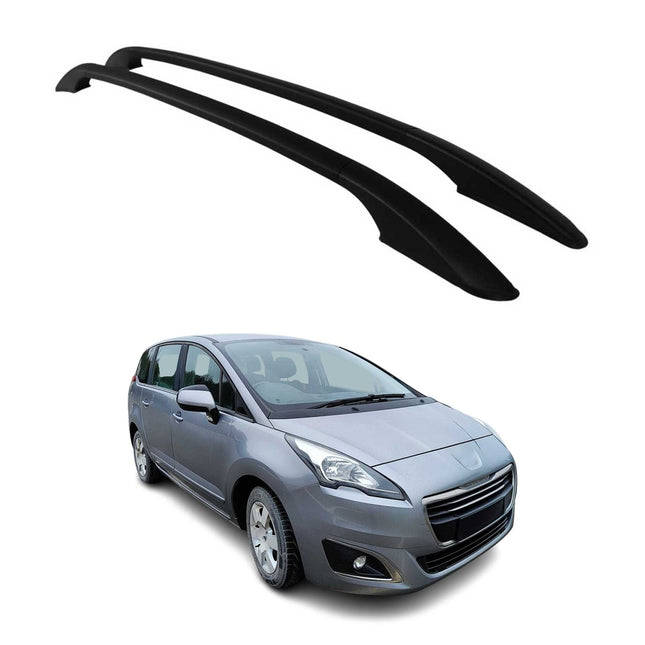 Aluminium Dachreling Relingträger für Peugeot 5008 2009-2017 Schwarz 2x