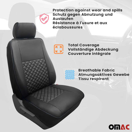 Sitzbezüge Schonbezüge für Mercedes Vito W447 2014-2026 Kunstleder Schwarz 1tlg